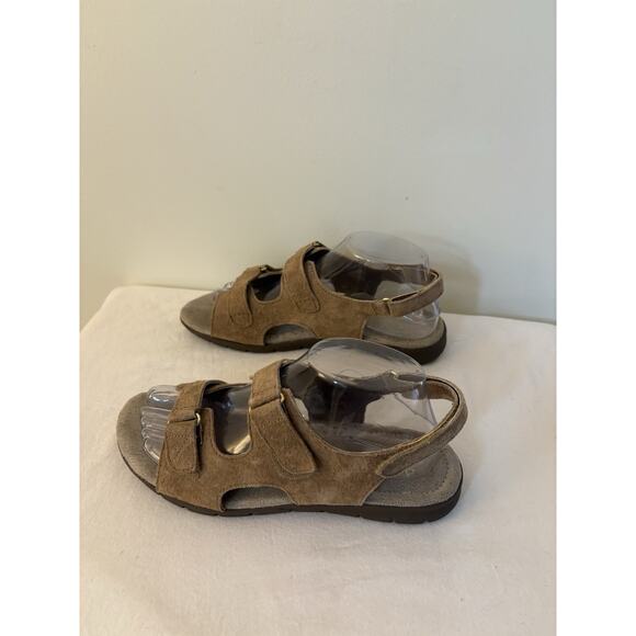 Cobbie Cuddlers Sandals Womens Size 8.5W Beatrice 52070 Tan Suede Comfort - Picture 3 of 8
